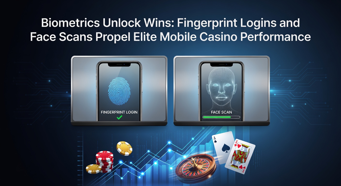 Smartphone displaying fingerprint scanner unlocking a mobile casino app with vibrant game interfaces in the background