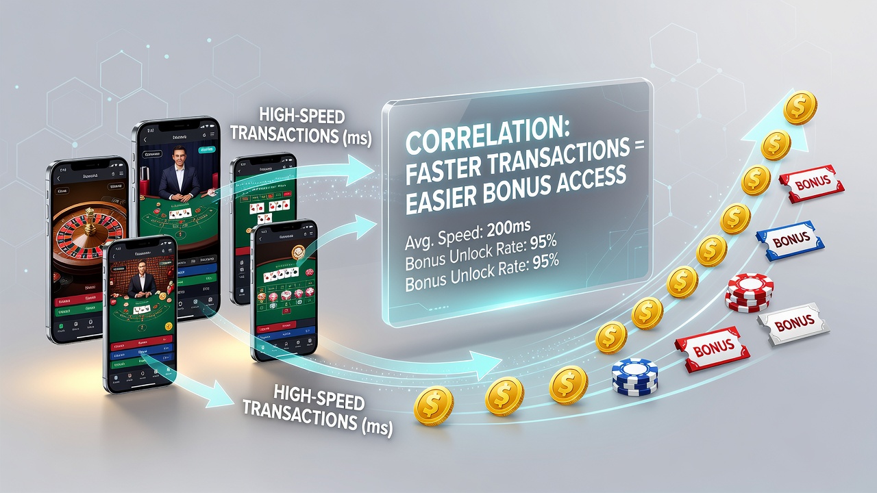 Data visualization chart displaying transaction speed versus bonus claim success rates