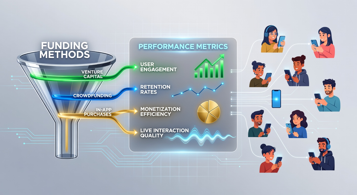 Illustration of various funding methods impacting live mobile gaming performance metrics