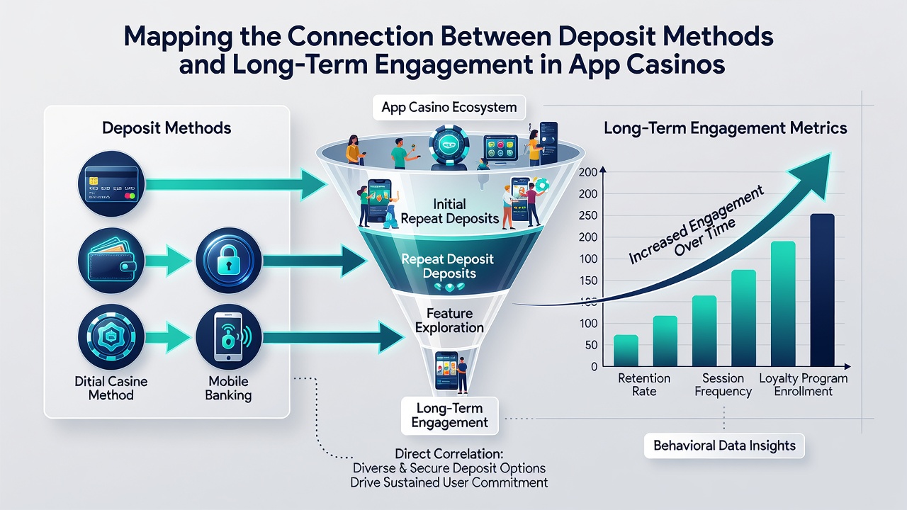 Analytics dashboard displaying retention curves segmented by deposit method over a twelve-month period