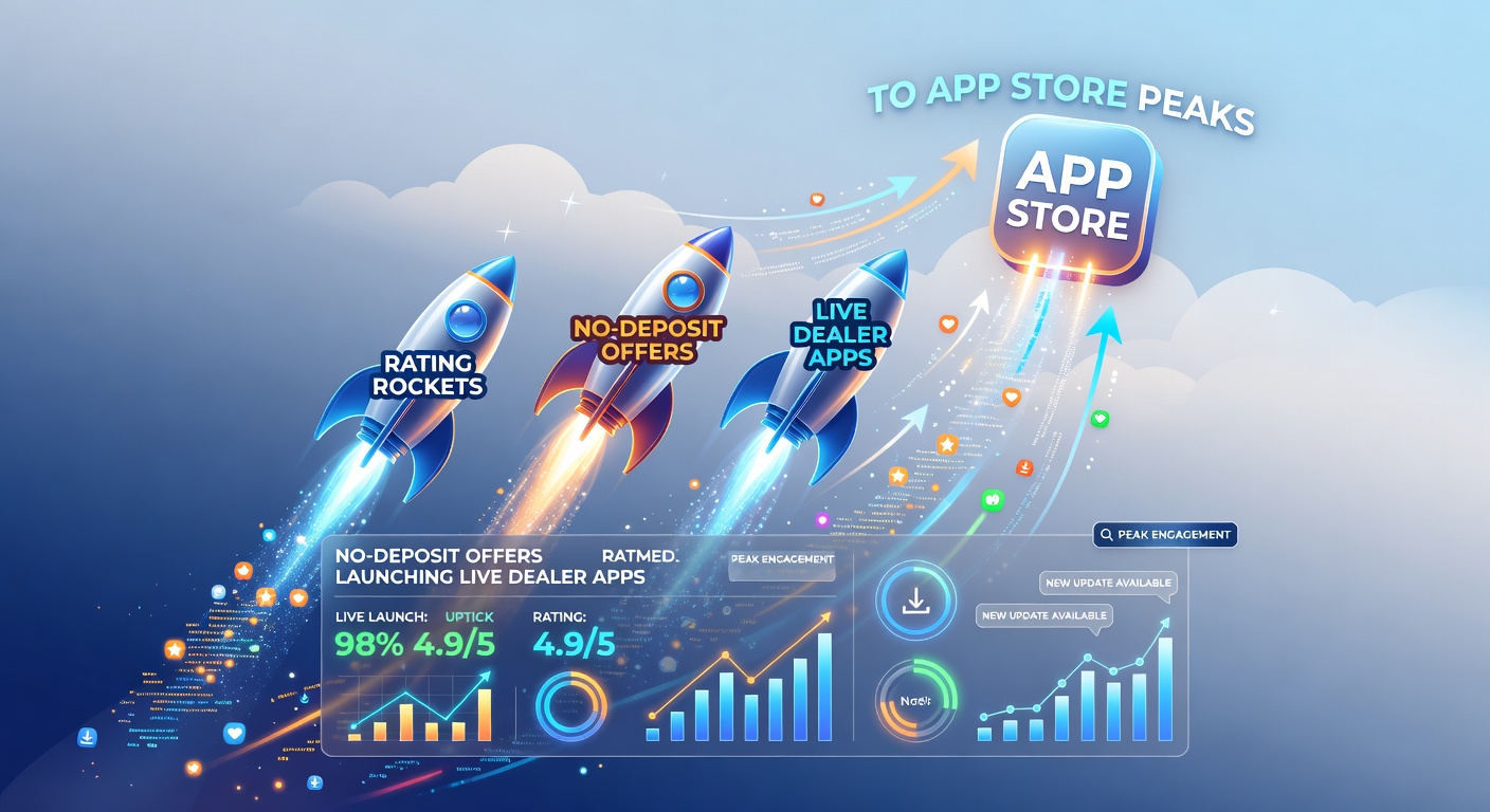 Graph showing live dealer casino apps surging in App Store ratings due to no-deposit promotions, with peaks in April 2026