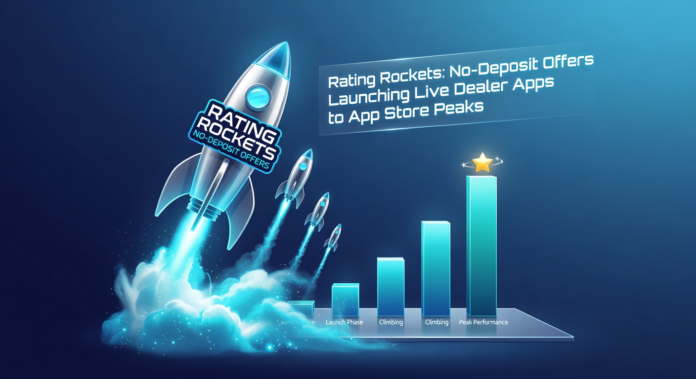 Screenshot montage of top-rated live dealer casino apps on app stores, highlighting no-deposit bonus promotions and user review highlights from April 2026