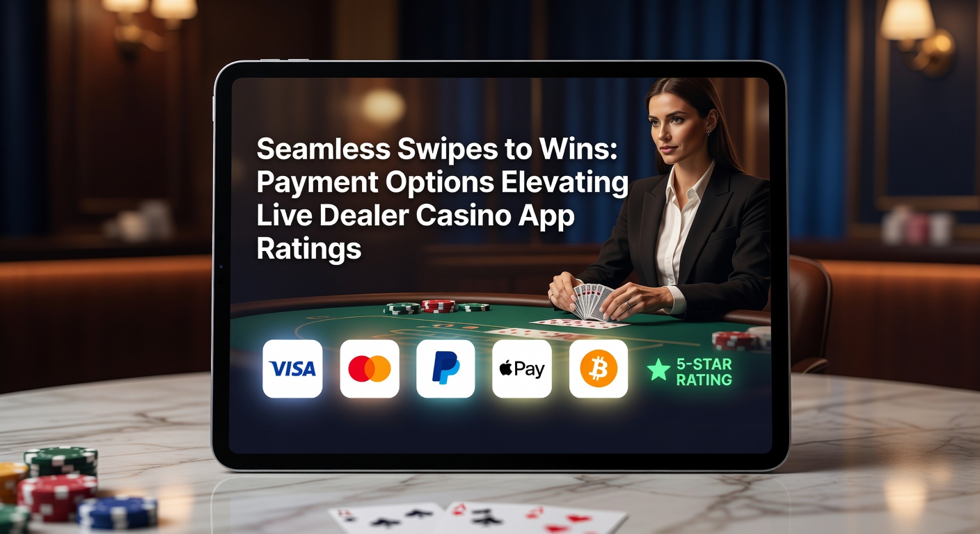 Smartphone displaying a live dealer casino app interface with seamless payment options highlighted, showing quick deposit buttons for e-wallets and mobile pay
