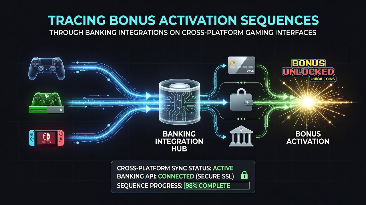 Illustration of secure API connections linking cross-platform gaming interfaces with banking systems