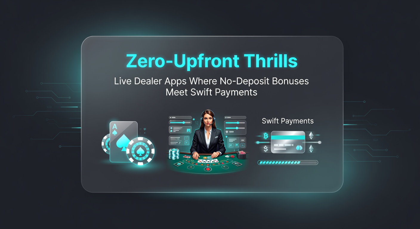 Vibrant live dealer table on a mobile app screen showing no-deposit bonus activation and fast payout options